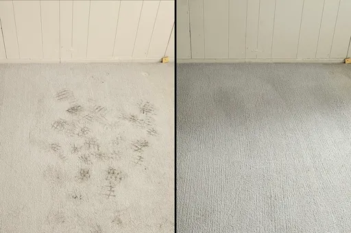 Before and after pics of a mechanic's office at Alderley, Brisbane