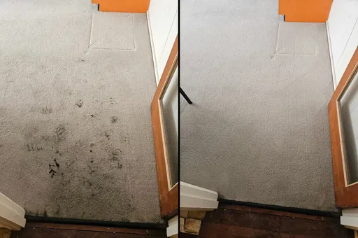 Before and after pics of a mechanic's office at Alderley, Brisbane