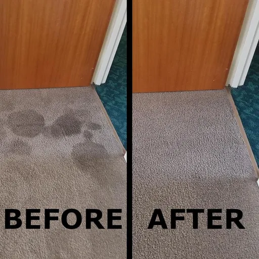 Badly soiled entrance to rental property - BEFORE/AFTER